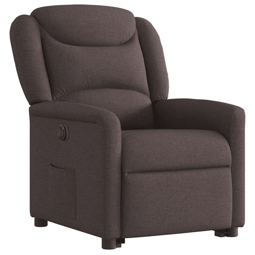 Poltrona reclinável - Poltrona relax elétrica tecido castanho-escuro