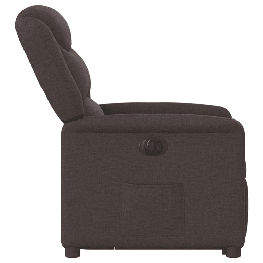 Poltrona reclinável - Poltrona relax elétrica tecido castanho-escuro