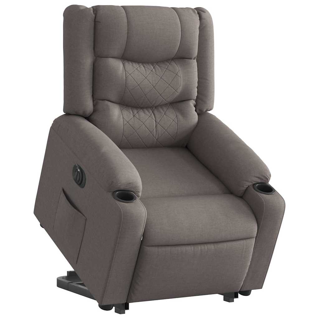 Sillón eléctrico reclinable elevable - sillón relax de tela gris taupe