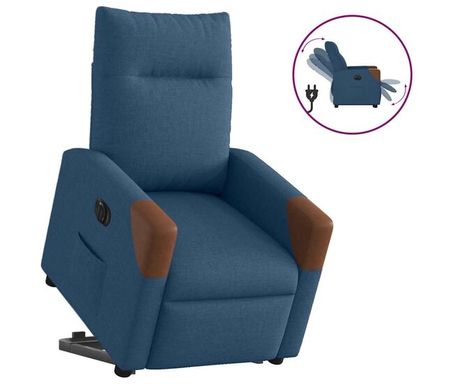 Sillón eléctrico reclinable elevable - sillón relax de tela azul
