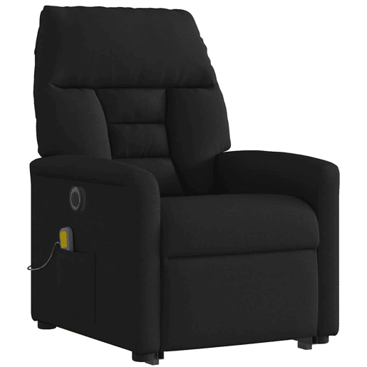 Poltrona elétrica elevatória massagens - Poltrona relax tecido preto