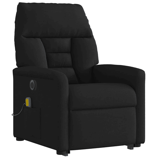 Poltrona elétrica elevatória massagens - Poltrona relax tecido preto
