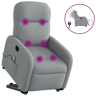 Poltrona elétrica reclinável massagens - Poltrona relax tecido cinzento-claro