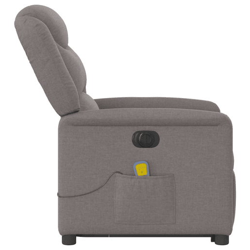 Poltrona elétrica elevatória massagens - Poltrona relax tecido cinza-acastanhado Poltrona elétrica elevatória massagens - Poltrona relax tecido cinza-acastanhado