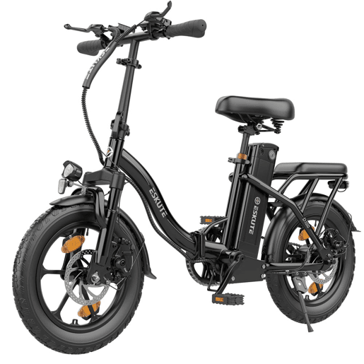 ESKUTE D100 Bicicleta Elétrica - Motor 250W Bateria 36V 13Ah Rodas 16 Freio a Disco Mecânico - Preta