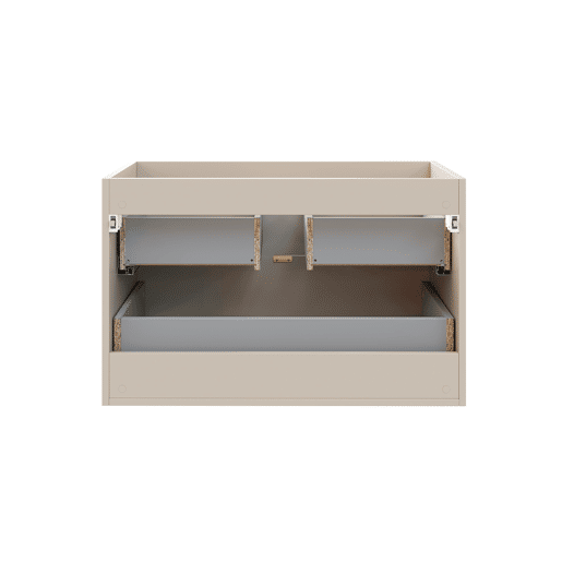 Conjunto meuble sous-vasque 120cm niches arrondies e coluna Azel Caxemira e Madeira