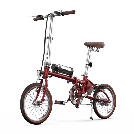 ONESPORT OT02 Bicicleta Elétrica - Motor 250W Bateria 36V5.2AH Rodas 16'' Dobrável - Vermelho