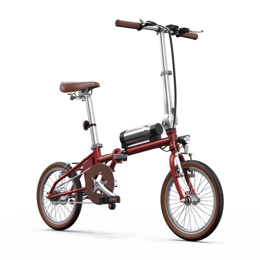 ONESPORT OT02 Bicicleta Elétrica - Motor 250W Bateria 36V5.2AH Rodas 16'' Dobrável - Vermelho