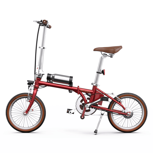 ONESPORT OT02 Bicicleta Elétrica - Motor 250W Bateria 36V5.2AH Rodas 16'' Dobrável - Vermelho