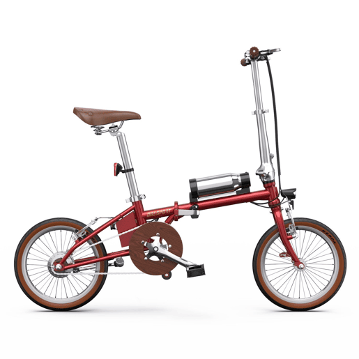 ONESPORT OT02 Bicicleta Elétrica - Motor 250W Bateria 36V5.2AH Rodas 16'' Dobrável - Vermelho