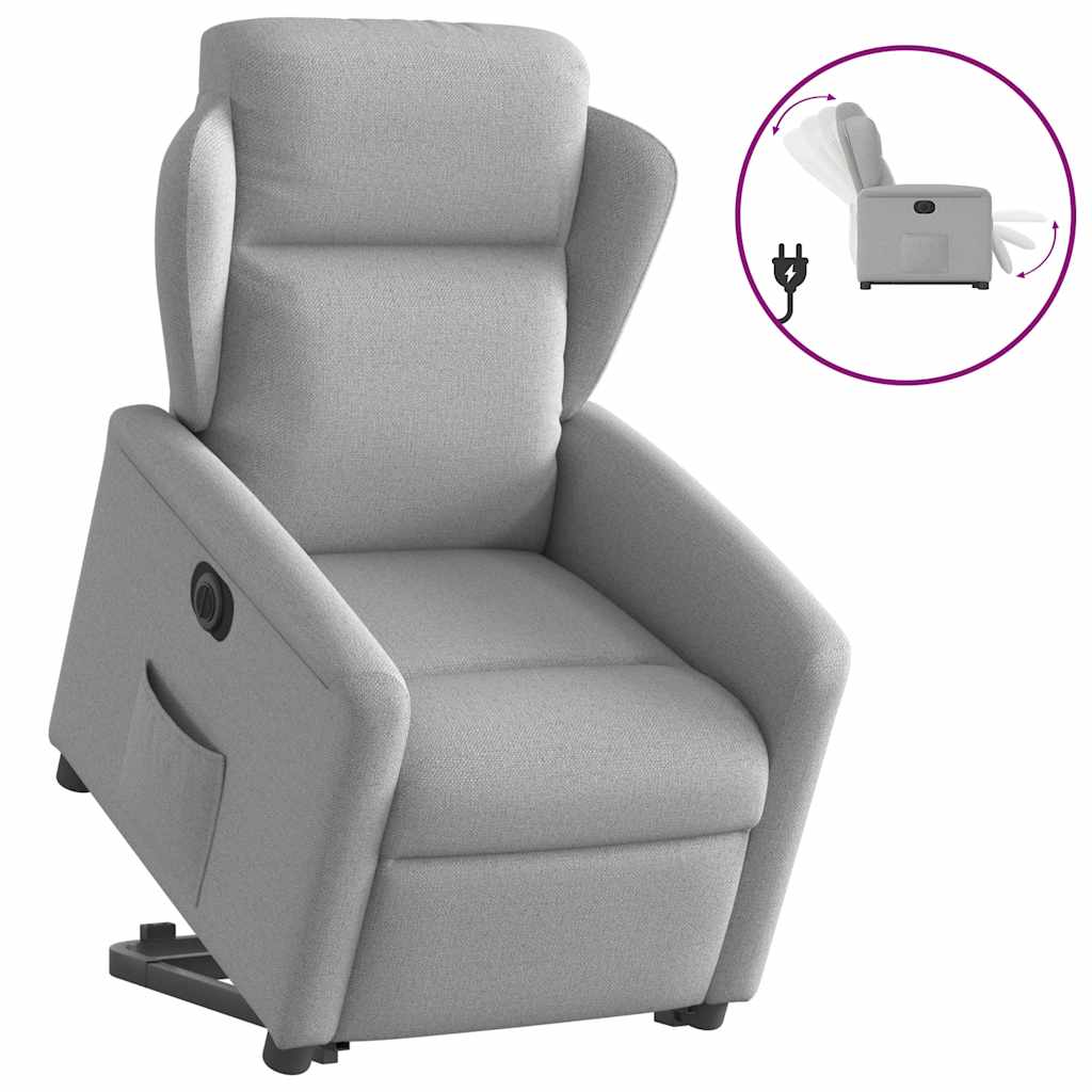 Sillón eléctrico reclinable elevable - sillón relax de tela gris nube