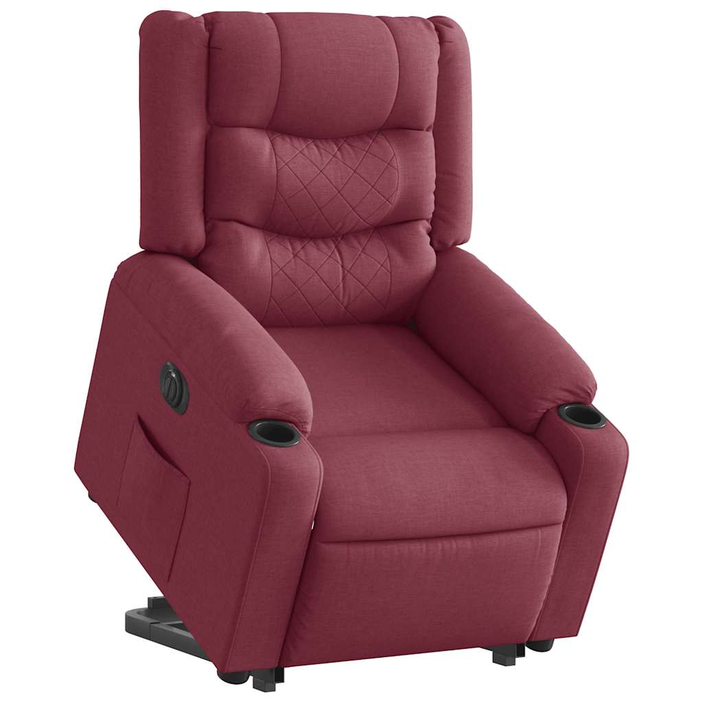 Sillón eléctrico reclinable elevable - sillón relax de tela rojo tinto