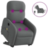 Poltrona elétrica elevatória massagens - Poltrona relax tecido cinzento-escuro