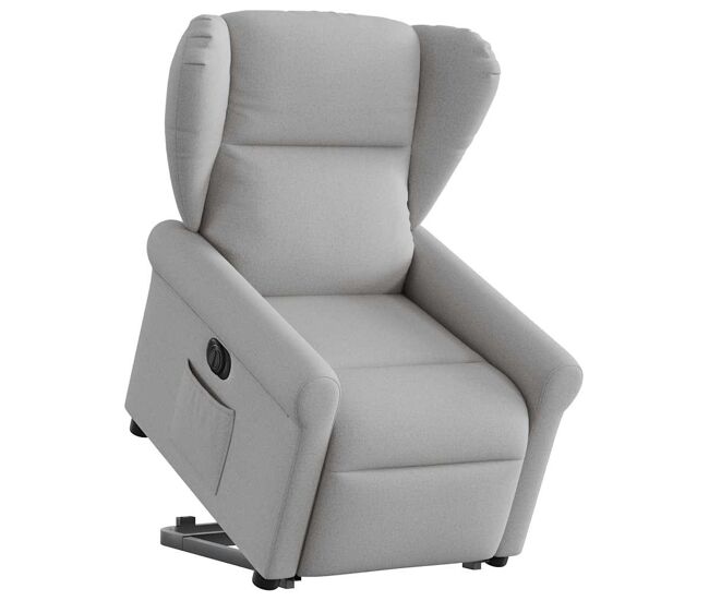 Sillón eléctrico reclinable elevable - sillón relax de tela gris nube