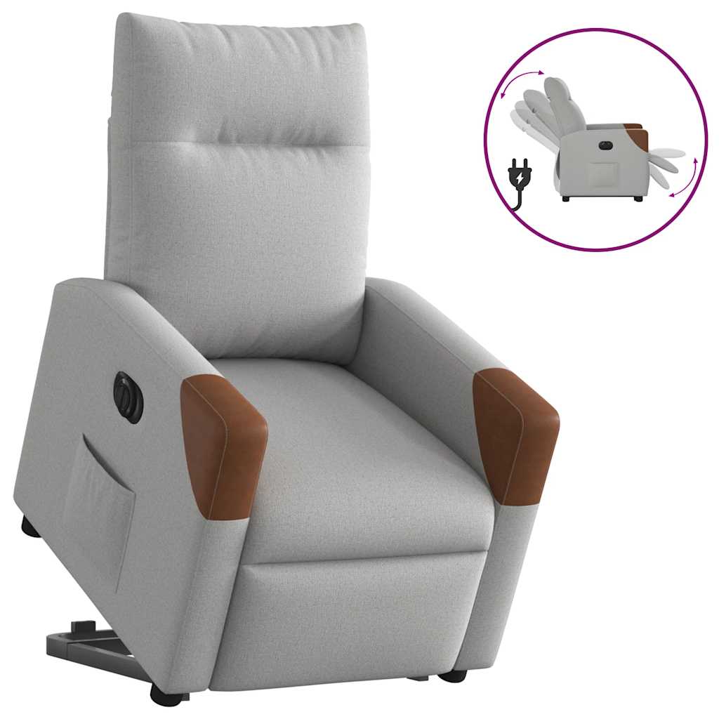 Sillón eléctrico reclinable elevable - sillón relax de tela gris nube