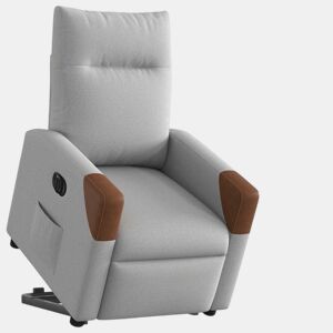 Poltrona reclinável - Poltrona relax elétrica tecido cinzento-nublado
