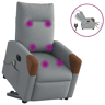 Poltrona elétrica reclinável massagens - Poltrona relax tecido cinzento-claro
