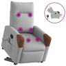 Poltrona elétrica elevatória massagens - Poltrona relax tecido cinzento-nublado