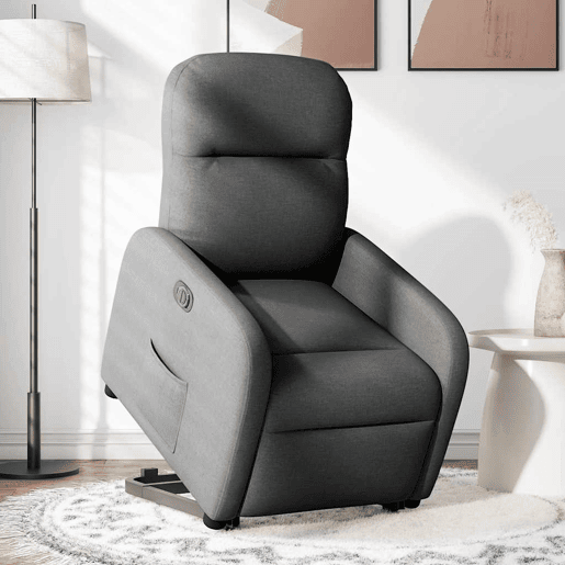 Poltrona reclinável - Poltrona relax elétrica tecido cinzento-escuro