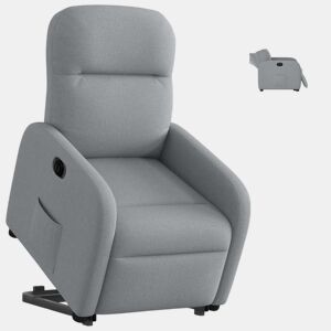 Poltrona reclinável - Poltrona relax elétrica tecido cinzento-claro