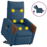 Poltrona massagens elétrica reclinável - Poltrona relax tecido azul