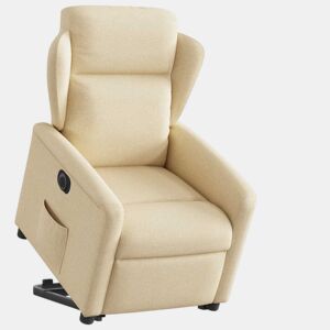 Poltrona reclinável - Poltrona relax elétrica tecido cor creme
