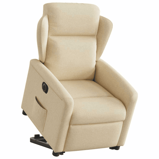 Poltrona reclinável - Poltrona relax elétrica tecido cor creme