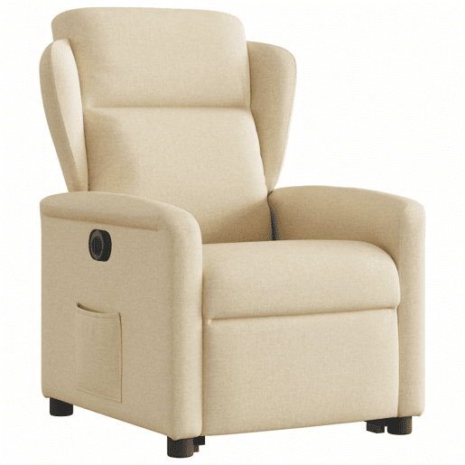 Poltrona reclinável - Poltrona relax elétrica tecido cor creme