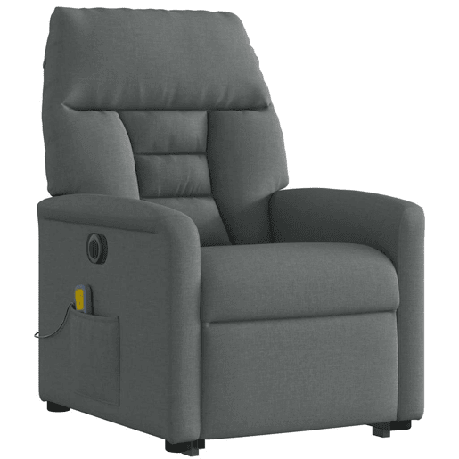Poltrona elétrica elevatória massagens - Poltrona relax tecido cinzento-escuro