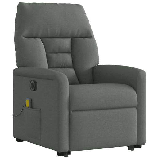 Poltrona elétrica elevatória massagens - Poltrona relax tecido cinzento-escuro