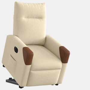 Poltrona reclinável - Poltrona relax elétrica tecido cor creme