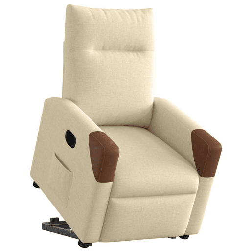 Poltrona reclinável - Poltrona relax elétrica tecido cor creme