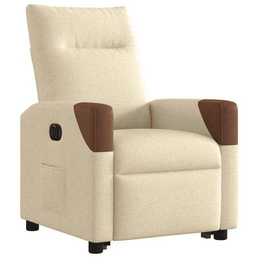 Poltrona reclinável - Poltrona relax elétrica tecido cor creme