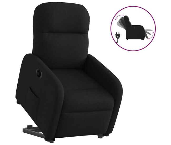 Sillón eléctrico reclinable elevable - sillón relax de tela negro