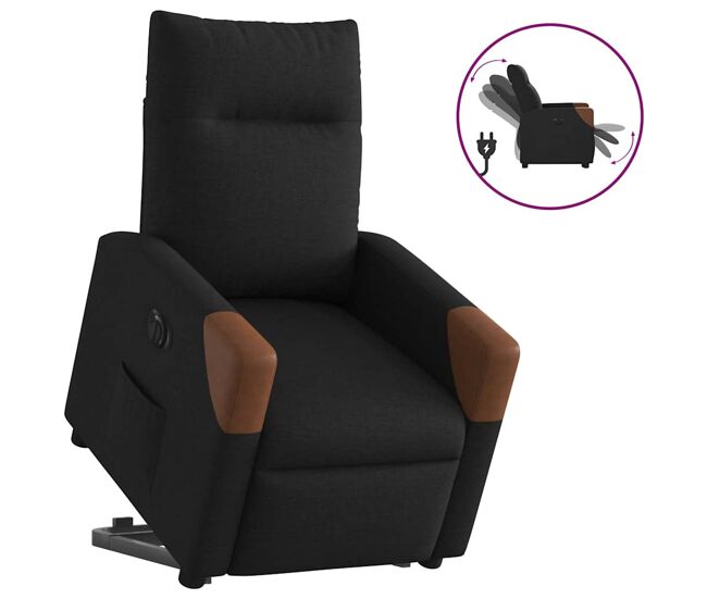 Sillón eléctrico reclinable elevable - sillón relax de tela negro