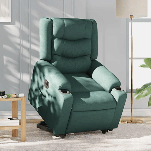 Poltrona reclinável - Poltrona relax elétrica tecido verde-escuro