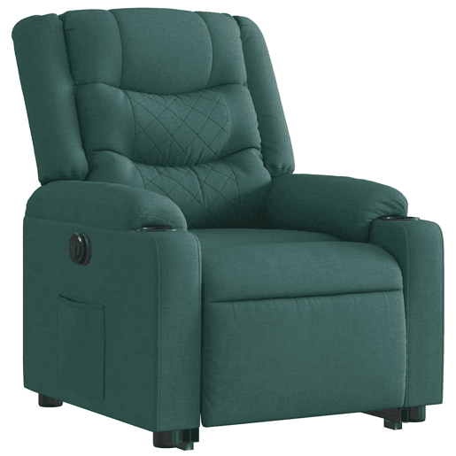 Poltrona reclinável - Poltrona relax elétrica tecido verde-escuro