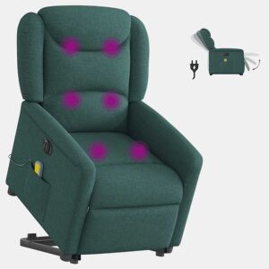Poltrona elétrica massagens - Poltrona relax tecido verde-escuro