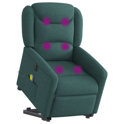 Poltrona elétrica massagens - Poltrona relax tecido verde-escuro