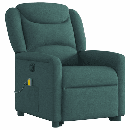 Poltrona elétrica massagens - Poltrona relax tecido verde-escuro