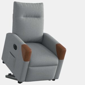 Poltrona reclinável - Poltrona relax elétrica tecido cinzento-claro