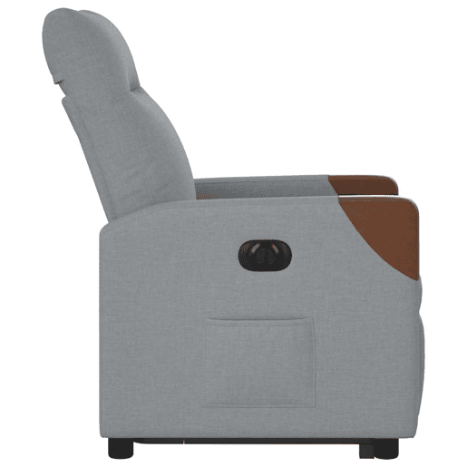 Poltrona reclinável - Poltrona relax elétrica tecido cinzento-claro Poltrona reclinável - Poltrona relax elétrica tecido cinzento-claro