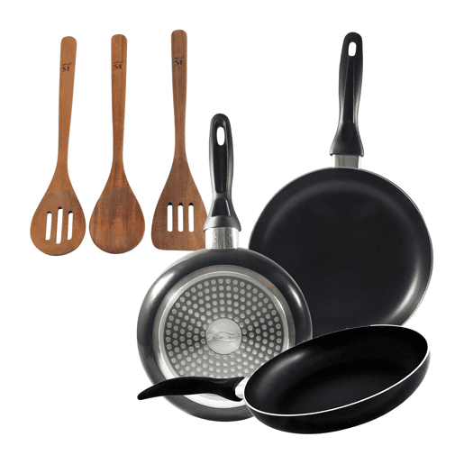 Set de frigideiras San Ignacio de 3 peças + Set de utensílios