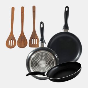 Set de frigideiras San Ignacio de 3 peças + Set de utensílios