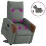 Poltrona elétrica elevatória massagens - Poltrona relax tecido cinzento-escuro