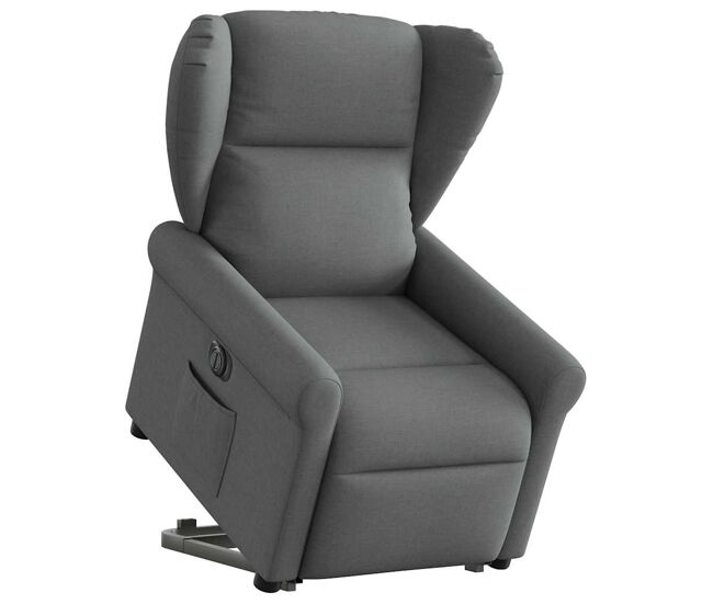 Sillón eléctrico reclinable elevable - sillón relax de tela gris oscuro