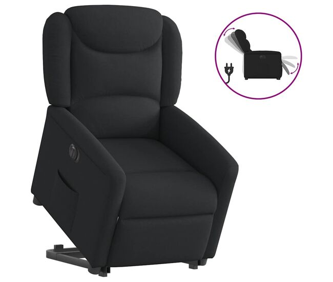 Sillón eléctrico reclinable elevable - sillón relax de tela negro