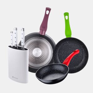 Set de frigideiras San Ignacio de 3 peças + Set de facas + Tacoma