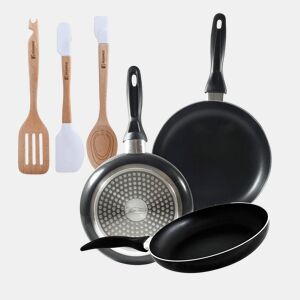 Set de frigideiras San Ignacio de 3 peças + Set de utensílios