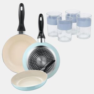 Set de frigideiras San Ignacio de 3 peças + Set de 4 copos